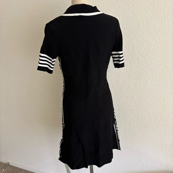 Off-White Black Dress with White Accents